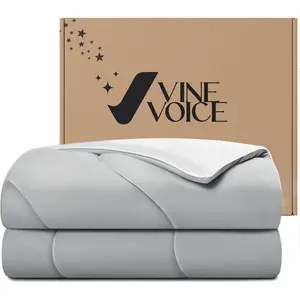 Soft Cooling Comforter Blanket for Hot Sleepers, Full/Queen,-Sided Cold Blanket for Night Sweats, All-Season Cooling Comforter, Silver Gray, 90''x90''