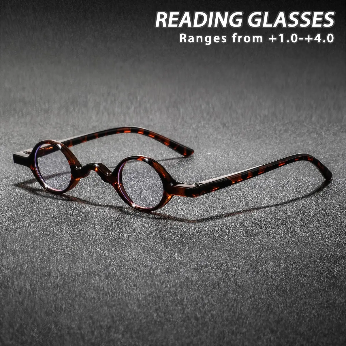 Men's Plastic Round Reading Glasses, Compact Classic Style, Lightweight Casual Fashion Eyewear, Stylish Old Age Readers, Reading Eyeglasses