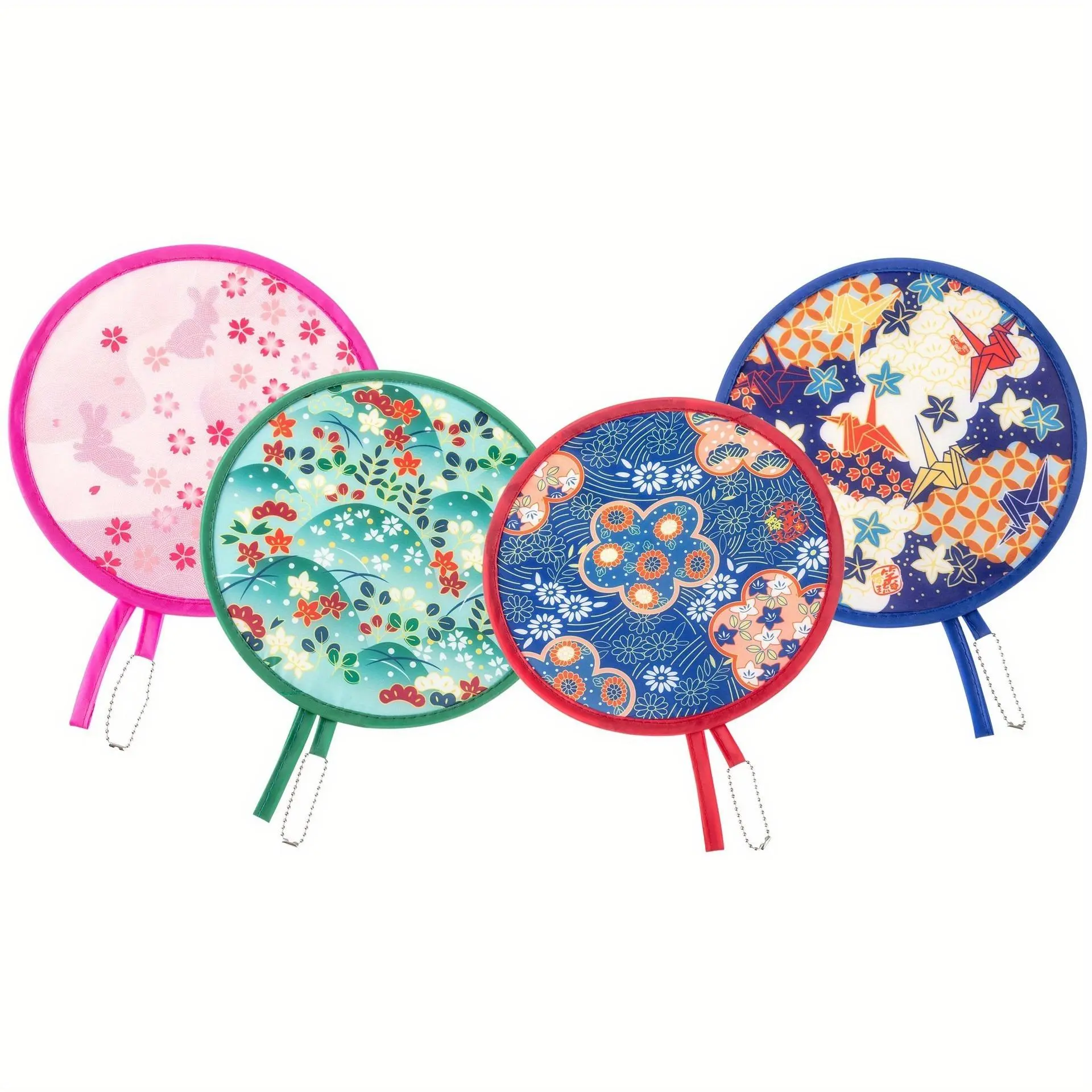 Portable Folding Fan, 4 Counts/set Flower Print Floral Summer Fan, Multifunctional Fan for Outdoor Game, Home Decor, Cooling Fan, Hand Fan, Mini Fan, Flower Design, Decoration, Home Goods