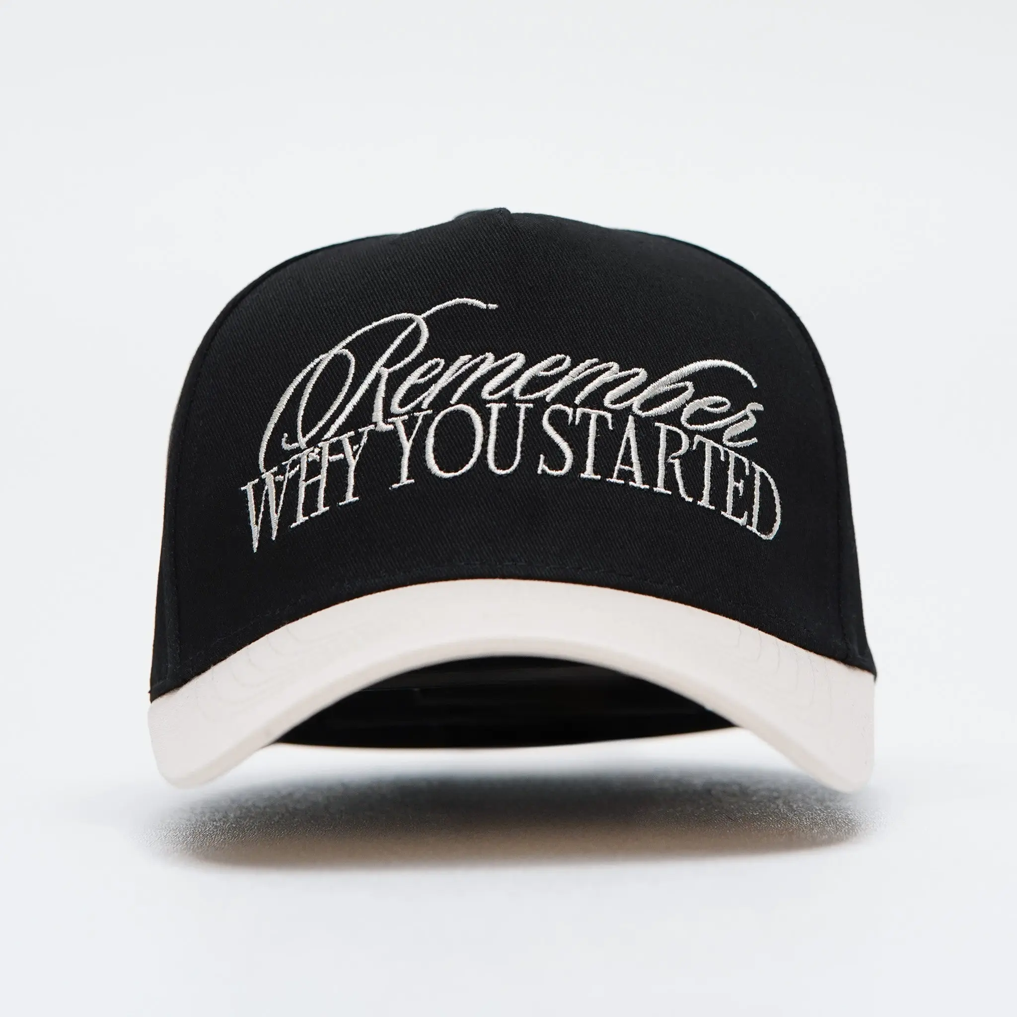 A Frame Snapback Hat - Black/Off-White Remember Why You Started