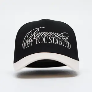 A Frame Snapback Hat - Black/Off-White Remember Why You Started