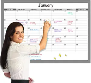 Large Dry Erase Calendar Undated 1 Monthly Wall Calendar Laminated, 40" x 28", Blank Reusable Calendar Planner with Large Daily Boxes