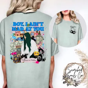 Blue Strips Unisex Garment-Dyed T-shirt, Trap Music Hipster Tee, Jessie Murph Shirt, Summer Vibes, Boy I Ain't Mad at You, Concert Outfit 2025 DL481