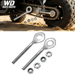 WD NICE MOTO 2pcs 0.4" Chain Adjuster Tensioner, Wheel Axle Adjusters, Pull Tight Screw for 50cc-125cc Atv, Taotao, Chinese Quad