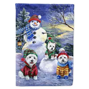 Carolines Treasures  28 x 0.01 x 40 in. Westie Holiay Snowballs Canvas House Flag