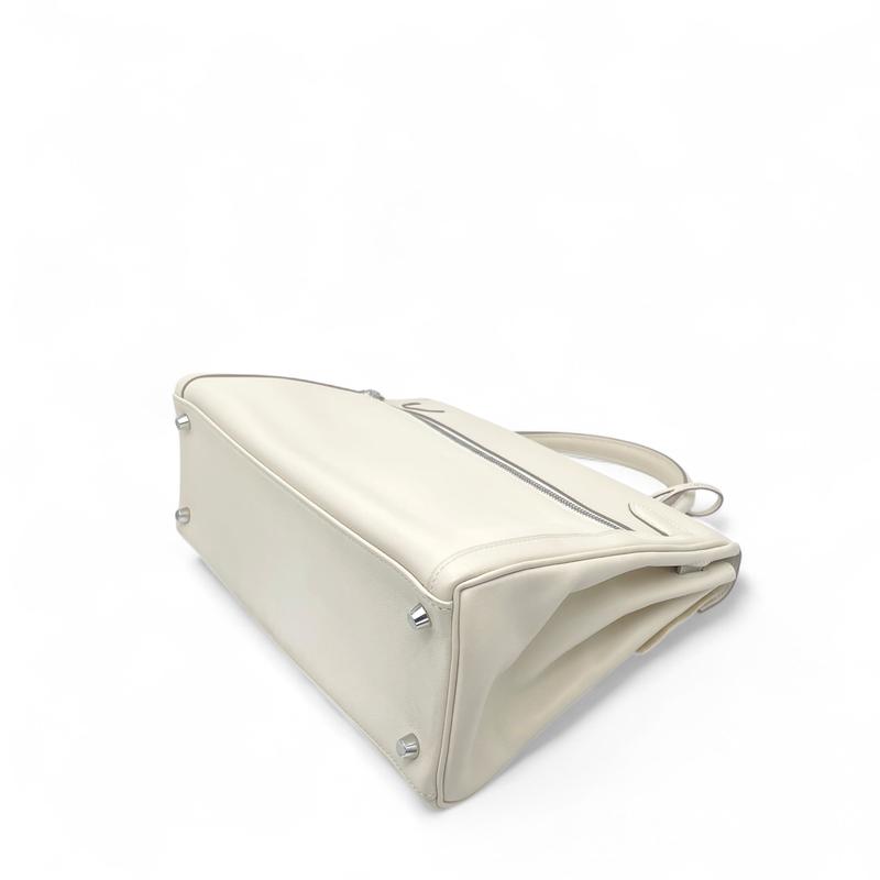 Pre-owned HERMÈS Leather tote bags Hermes Horse Shoe Lakis Kelly 32 Swift 10 Craie (jd0817a0) [Deposit 1] [Full Price $53000]