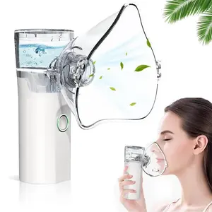 Portable Handheld Nebulizer White 2 Modes Electric Mesh Atomizer for Adult & Kid Home Travel Body Care Efficient Atomization Essential for Respiratory Health