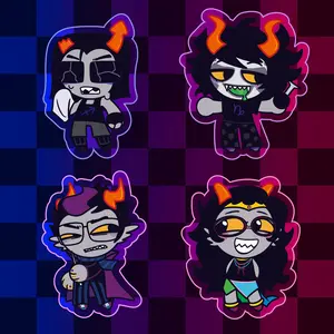 Homestuck Keychains, Homestuck - Highbloods Beta Trolls Keychain, Unique Keyrings for Personal Style, Cute Keychains for Bags and Keys, Durable, Lightweight and Perfect for Personal Style, Collecting and Gifting