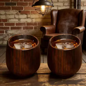 Classic Utensils – Charred Wood Whiskey Glasses, Handcrafted Drinking Cups. Perfect for whiskey tasting and old-fashioned cocktails — a unique gift for men.