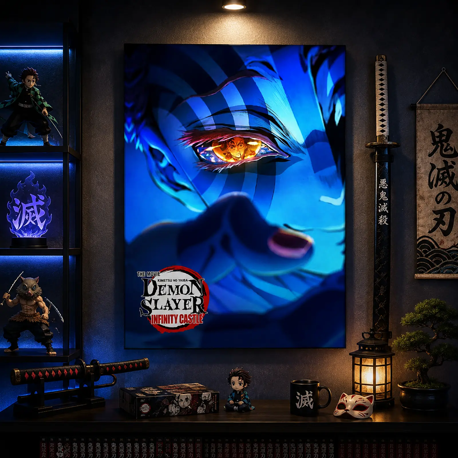 Demon Slayer Infinity Castle Canvas Wall Art Poster - Demon Slayer Artwork, Akaza Kimetsu no Yaiba Manga Print, Japanese Anime Room Decor for Bedroom Gaming Setup Gifts