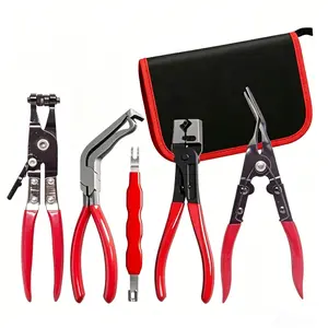 5-Piece Automotive Electrical Disconnect Kit - High Carbon Steel 60° Connector Separator, Hose Clamp Pliers, Hose Removal Tool, Wiring Terminal Remover, Specialty Mechanic Tools, Portable Industrial Emergency Car Repair Set, Men’s Gift with Handle,summerv