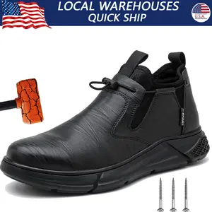 Waterproof Men's Safety Work Boots Steel Toe Shoes Anti Impact And Anti-Puncture Protective Boots Indestructible Roofing Shoes new steel toe boot Waterproof boots