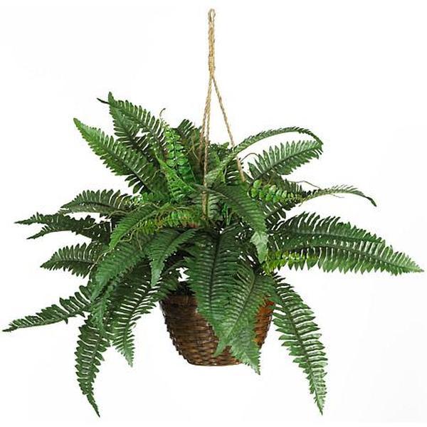 Nearly Natural Boston Fern Silk Hanging Basket