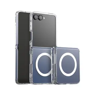Magnetic Case for Samsung Galaxy Z Flip 7 6 5 4 3 Z Fold 7 6 5 4 3, 2025 Compatible with MagSafe, Non-Yellowing Transparent Hard PC Protective Phone Cover, Anti-Scratch (Clear)