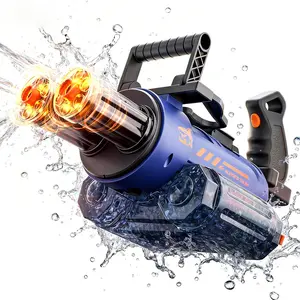 Shark Shape Electric Water Gun Dual Tube Rotating Rapid Fire, Light Sound Effects, Portable Design, Kids Educational Toy, Best Boy Birthday Gift