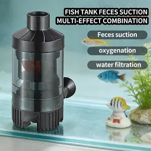 1 pc 3-in-1 fish tank filter, Aquarium Filter (water circulation + oxygenation + filtration), Air pump sold separately, Air-driven fish waste separation and purification device comes with 3 suction cups for fish tank and 1 air inlet valve