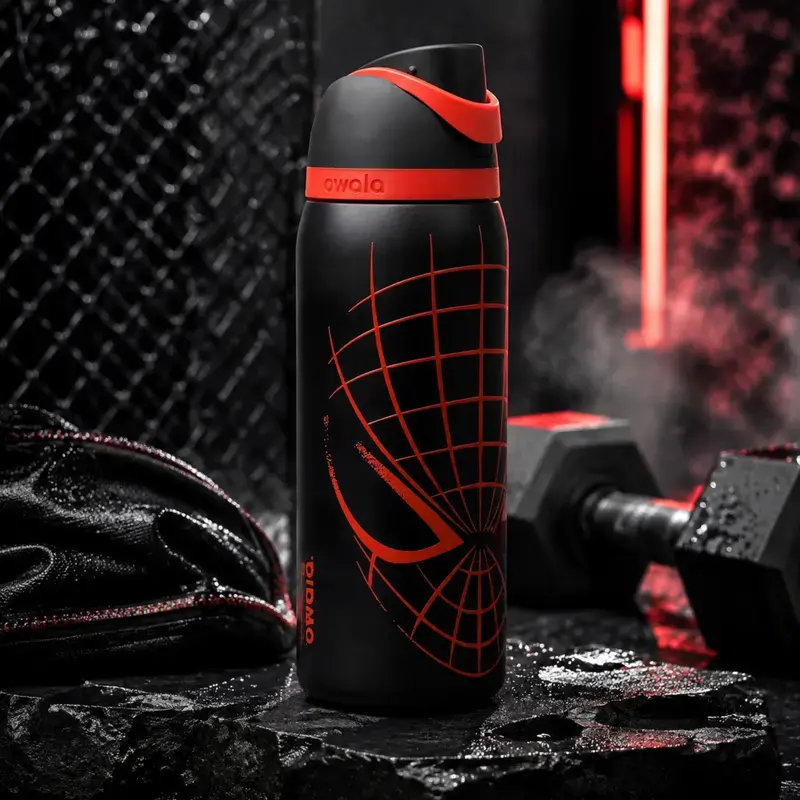 Owala FreeSip Spiderman Insulated Water Bottle, 32oz - Leakproof, BPA-Free Sports Collectibles Accessory - Ideal Gift for Kids