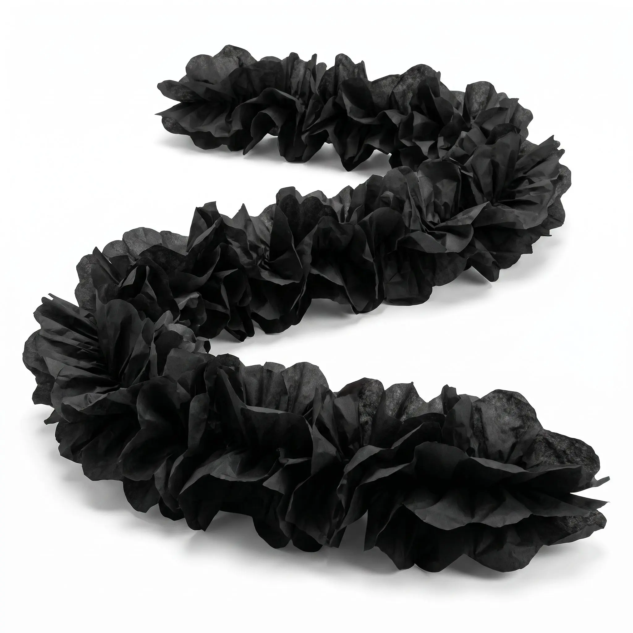 Jet Black Tissue Paper Garland