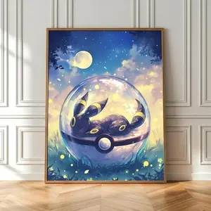 Umbreon Tapestry Style Poster, Japanese Display, Unframed Art, Gift Perfect, Bedroom Aesthetic, Home Decor