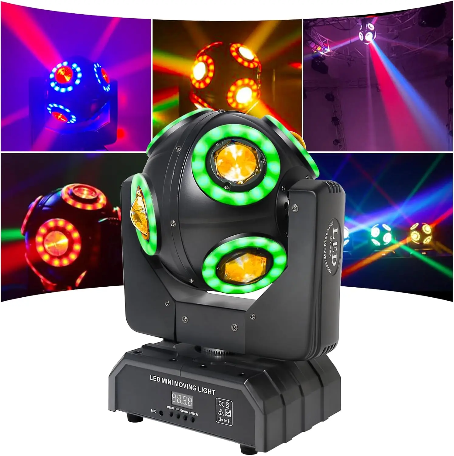 METYONLASER 70W 4-in-1 Smart RGBWW Sound-Activated LED Moving Head Fixture, Commercial DJ Stage Lighting with RGB Colors Light, for Weddings, Live Houses, Smart Rgbww Lights Warm White Rgb Rgb Backlit