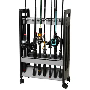 Fishing Rod Holder,Fishing Pole Holders for Garage,Rod Holder for 16 Rod and Reel Combos,Vertical Fishing Rod Rack Floor Storage,Fishing Gifts for Men