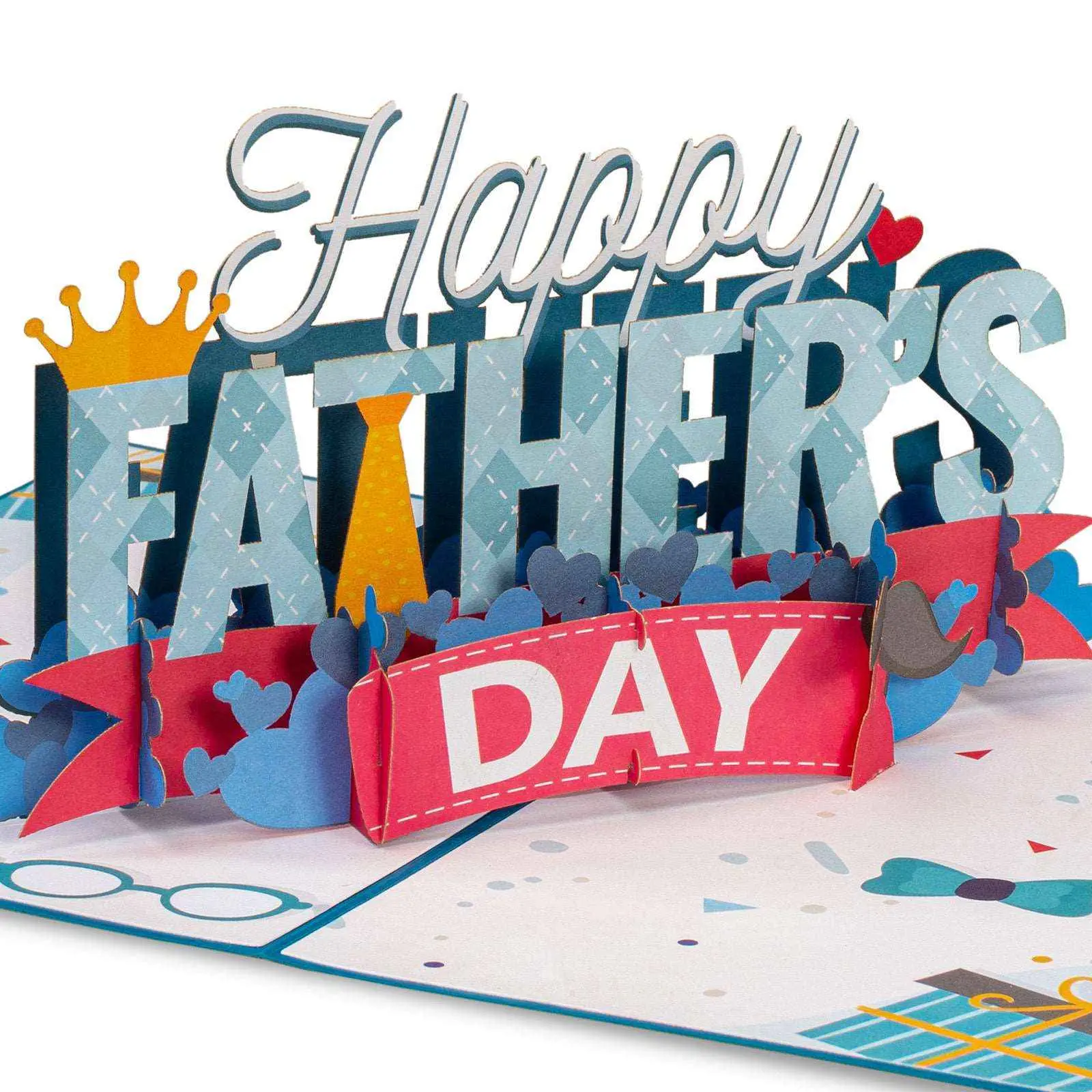 Paper Love 3D Pop-Up Father's Day Print Greeting Cards - Handcrafted Laser-Die-Cut Paper-Based Keepsake Gift - 2026 Humor-Playful Cards for Dad - Red Truck, Papa Bear, Fishing, Airplane, Trophy Designs, Humor-Themed Greeting Cards