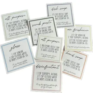 Homemade Cleaner Recipes for Your Home - 8 Self Adhesive Stickers for Cleaning Labels - Organize Your Supplies with Clear Informative Labels