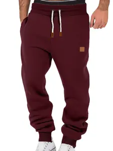 Men's Fleece Lined Casual Work Pants, Drawstring Pockets, 8 Colors Available, Fall & Winter Long Trousers, All Seasons Wear