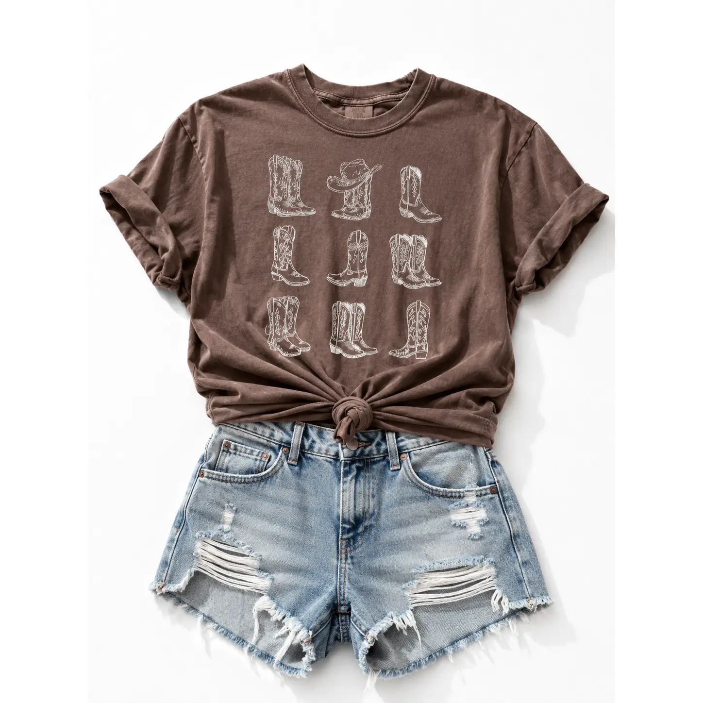 Plus/Reg Short Sleeve Cowboys Boots Graphic Tee