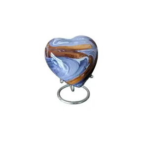 Devine Deep Ocean Heart Keepsake Urns - High Gloss Mini Cremation Urn