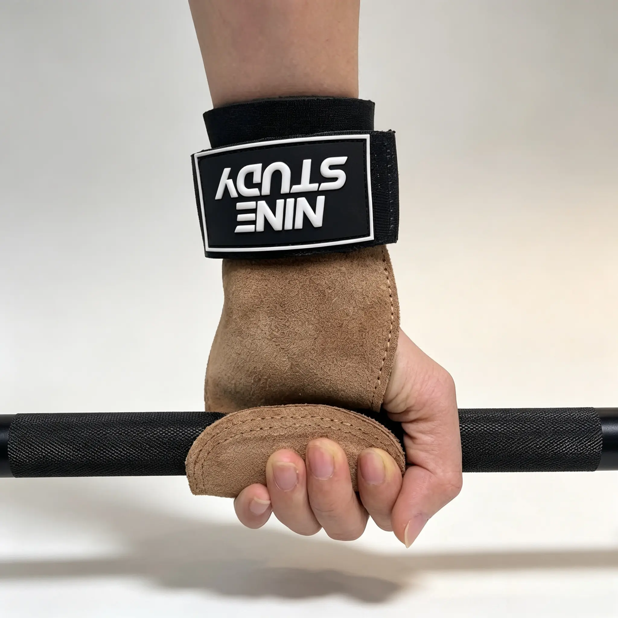 Unisex Double-Layer Genuine Leather Weightlifting Wrist Wraps - Adjustable Strap, Open Grip, Strong Hold for Gym Deadlifts & Strength Training, Palm Protection anti-slip deal trainer sohochic silicone d ring