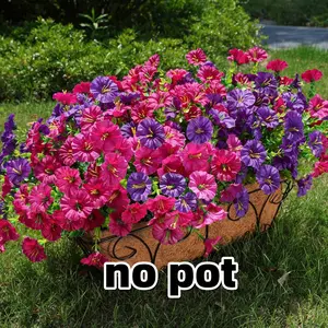 Artificial Plants & Flowers for Outdoor, 24 Pcs Decorative Faux Flowers, Lifelike Artificial Flower, UV Resistant, Fade Resistant, Realistic Plastic Plant for Spring Garden Pot
