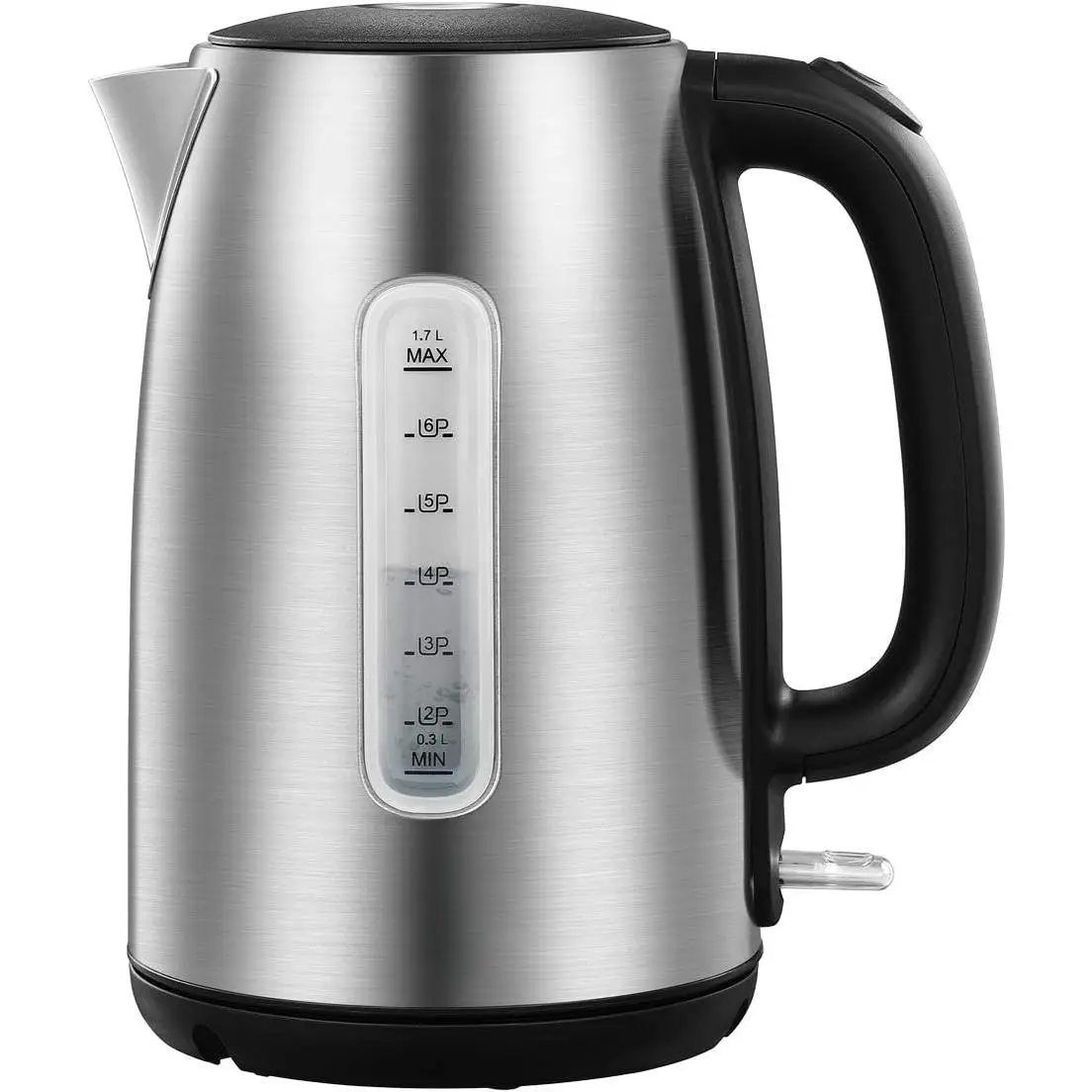 Stainless Steel Electric Kettle 1.7L Hot Water Kettle 1500W Fast Boil Tea Kettle with LED Light Auto Shutoff and Boil Dry Protection Cordless Water Bo