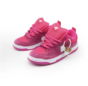 New Raspberry Red Men & Women Low-Top Lace-Up Streetwear Sneakers – Versatile Fashion Canvas Casual Skate Shoes for Male Female, Couple Daily Casual Walking Footwear