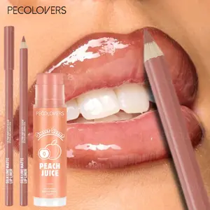 2pcs/Set Waterproof Lip Liner + Nourishing Lip Oil - Matte Lip Liner, Long-lasting Moisturizing Smooth Lip Oil Set Hydrate Makeup Lip Product