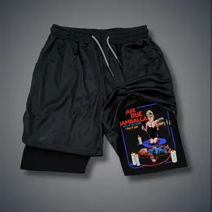 Unisex Ade Due Damballa “Bride of Chucky"  Vintage Sports Shorts – Double-Layer Athletic Shorts with Elastic Waistband, Comfortable Summer Streetwear - For Loose Fit, Choose One Size Up