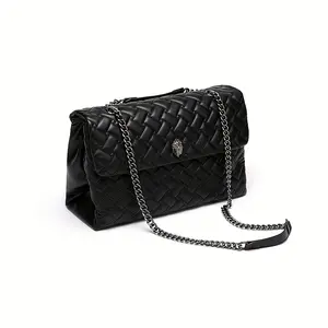 Women's Large Crossbody Bag with Chain Strap - Elegant Purse, Magnetic Closure, for Everyday & Formal Events - Luxury Women's Shoulder Bag, Crossbody Purse, Stylish Carryall, Quilted Pattern, Refined Craftsmanship, Fashion Handbag, Working