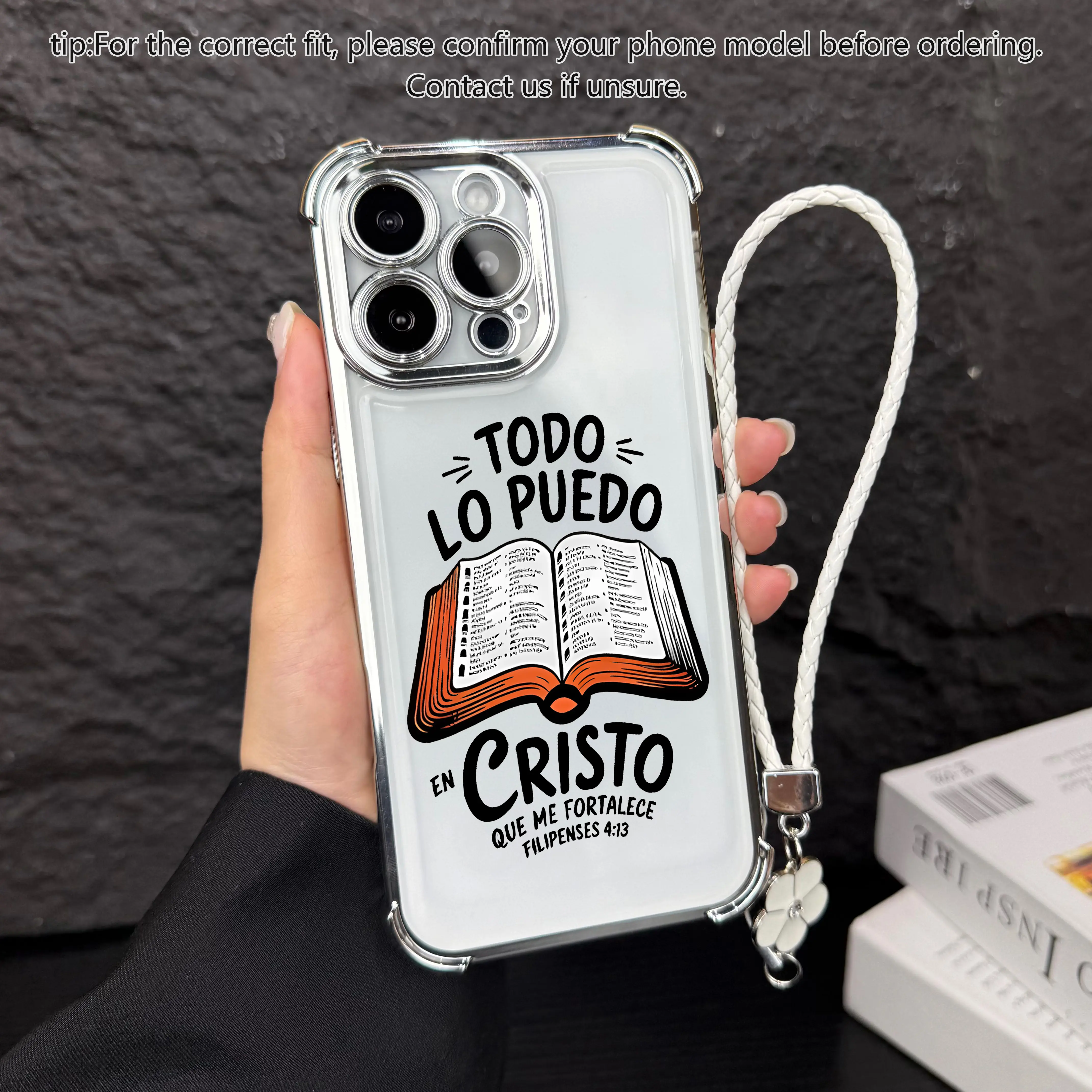 Silver+Four-leaf clover lanyard