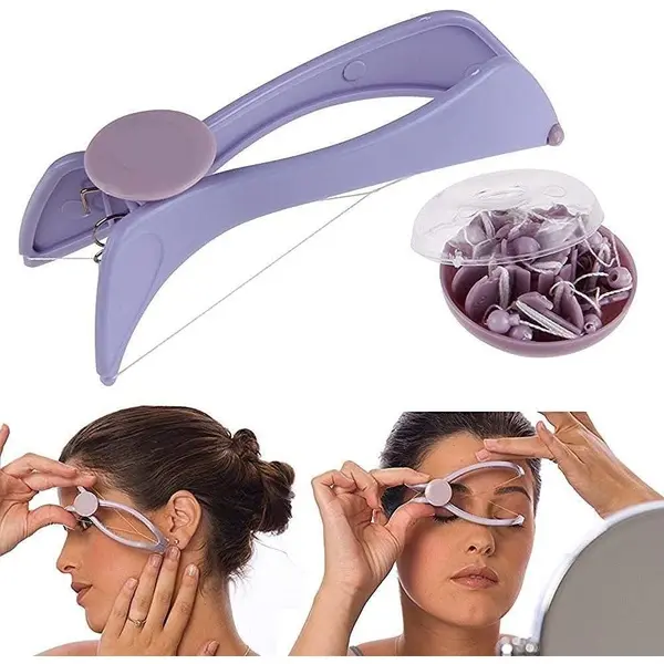 Eyebrow Threading Hair Removal Equipment, Facial Threading Machine for Women, Manual Threading Epilator for Face & Body Lightweight Storage