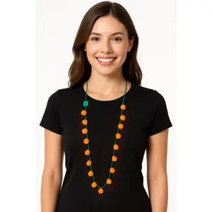Light-Up Pumpkin Halloween Necklace