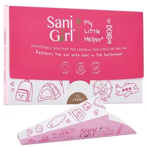SanGirl Disposable Pee Funnel, 15-Pack Stand-to-Pee for Kids Ages 3+ Girls, Ideal for Camping & Hiking Sports Travel Public Bathrooms & Outdoor Hygiene
