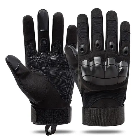 Unisex Outdoor Sports Motorbike Gloves - Full Finger Microfiber Motorcycle Gear, Hard Knuckle Protective Gloves, Touchscreen Compatible, Wear-Resistant, Anti-Slip Surface Palm, Adjustable Wrist Support, Durable Double-Seams, All Seasons, ATV/Dirtbike Use