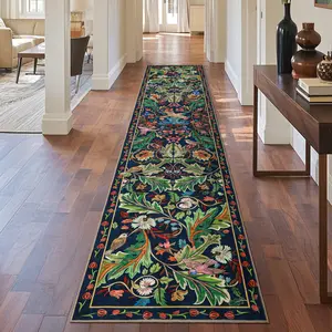 Geanup Bird Runner Rug Washable Soft Boho Floral Kitchen Laundry Rug, Non Slip Rubber Backing Low Pile Runner Rug for Entryway Bedroom Living Room Bathroom Carpet