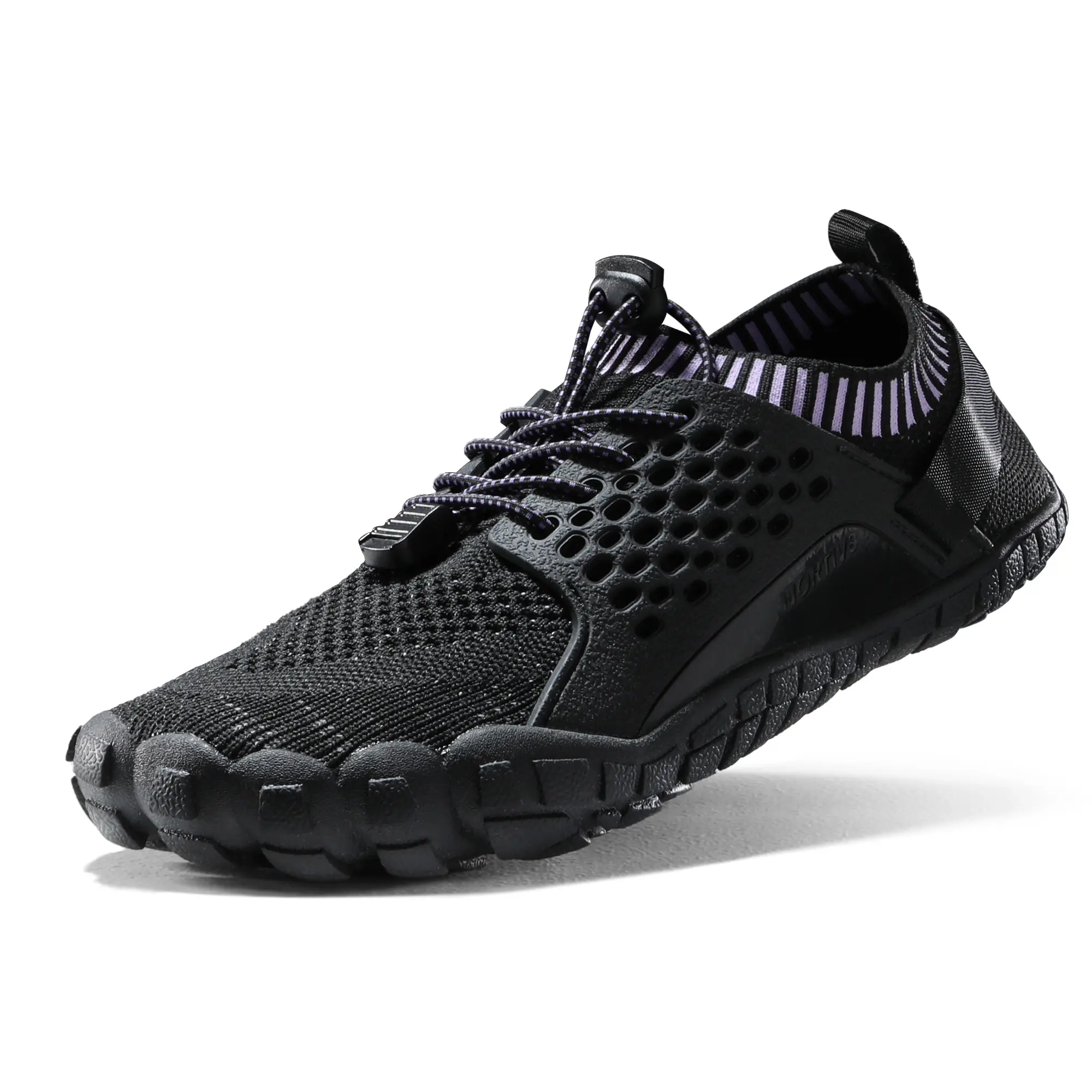 NORTIV 8 Women's Athletic Knit Water Shoes, Quick-Dry Lightweight Slip-On Sneakers with Protective Toe Cap for Beach & Kayaking, Anti-Collision, Trainer, Footwear