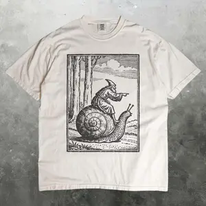 Retro Medieval Snail Rider Comfort Colors T-Shirt, Vintage 90s Renaissance Fantasy Tee, Mythical Creature Shirt, Funny Medieval Art Top, Y2K Grunge Gift, unique gift, graphic t-shirts, men's clothing clothes merch, Gift For Him & Her