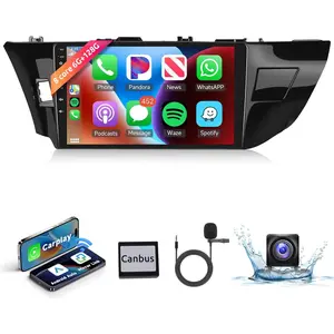 8 Core 6+128G Android Car Radio Car Stereo for Toyota Corolla/Levin 2014-2017, 10 Inch Touchscreen Head Unit with Wireless Carplay Android Auto WiFi GPS Bluetooth FM RDS DSP AHD Backup Camera SWC