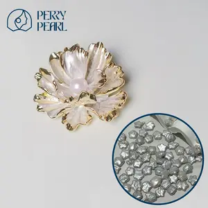 【Peony Brooch】+【Pentacle】-3-4 pieces - 11-13mm Pentacle-shaped pearl