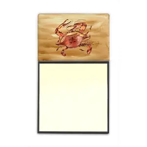 Carolines Treasures  Cooked Crab Sandy Beach Refiillable Sticky Note Holder or Postit Note Dispenser- 3 x 3 In.