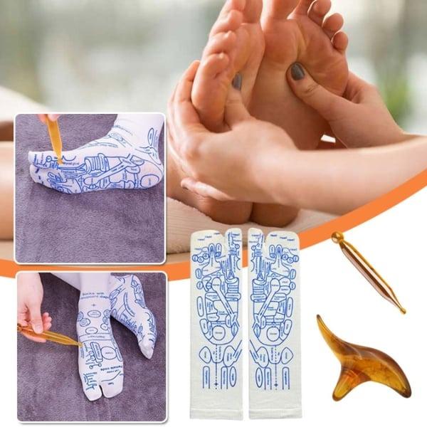 Reflexology Chart Socks with Trigger Point Massage Tool Reflexology Chart Socks with Trigger Point Massage Tool