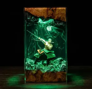 anime resin art, sword fighter decor, samurai resin figure, gaming room decor, 3d anime piece, collectible figure gift